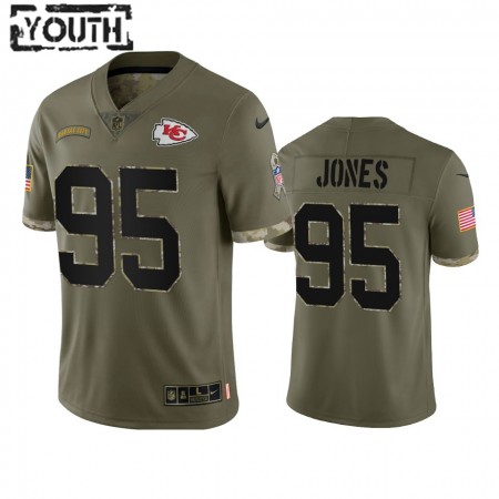 Tröjor Kansas City Chiefs Chris Jones 95 Olive 2022 Salute To Service - Barn Tröjor Kansas City Chiefs Chris Jones 95 Olive 2022 Salute To Service - Barn